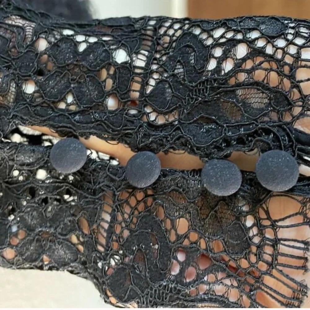 Free People Turn Back Time Black Min Lace Dress Sz 0 - Picture 4 of 7